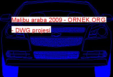 Malibu araba 2009 Autocad Çizimi