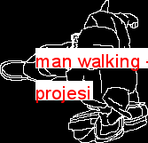 man walking Autocad Çizimi