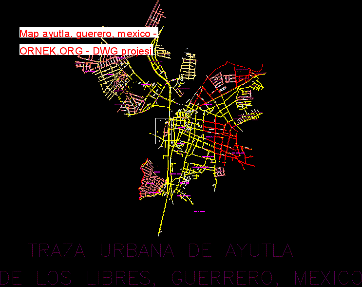 Map ayutla, guerero, mexico Autocad Çizimi