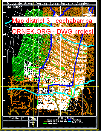 Map district 3 - cochabamba Autocad Çizimi