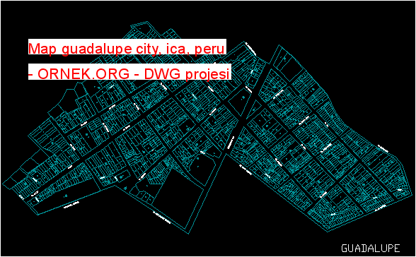 Map guadalupe city, ica, peru Autocad Çizimi