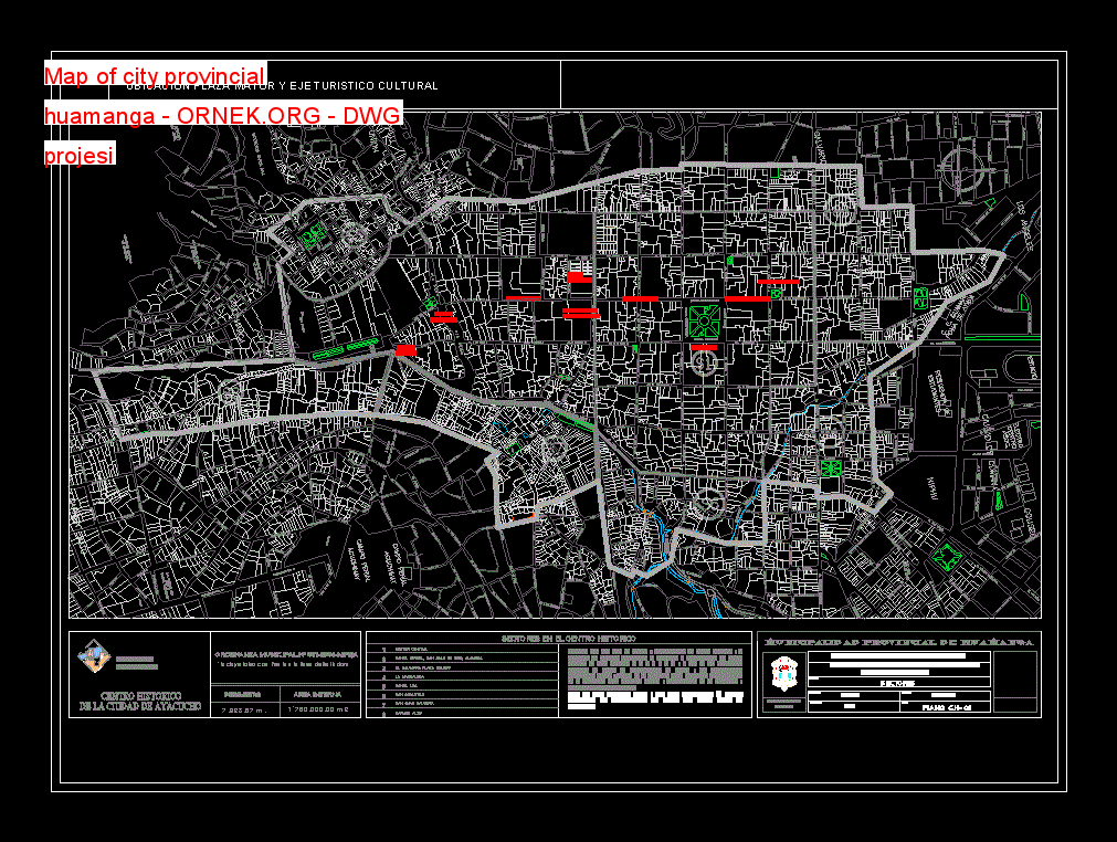 Map of city provincial huamanga