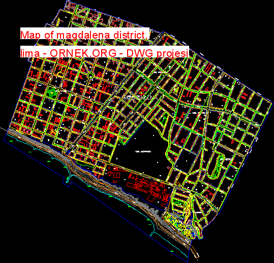 Map of magdalena district, lima Autocad Çizimi