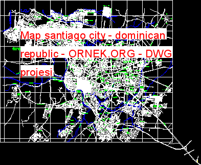 Map santiago city - dominican republic Autocad Çizimi