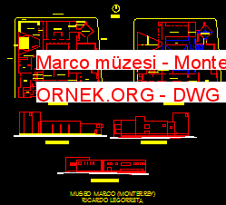 Marco müzesi - Monterrey Autocad Çizimi