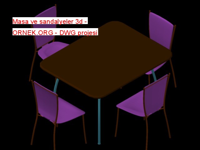 Masa ve sandalyeler 3d