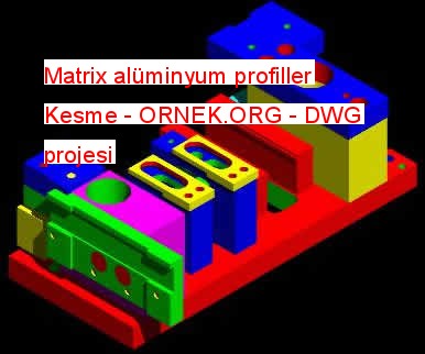 Matrix alüminyum profiller Kesme Autocad Çizimi