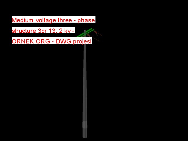 Medium voltage three - phase structure 3cr 13; 2 kv Autocad Çizimi