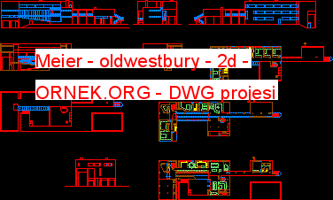 Meier - oldwestbury - 2d Autocad Çizimi