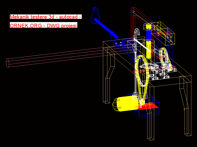 Mekanik testere 3d - autocad Autocad Çizimi