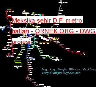 Meksika şehir D.F. metro hatları