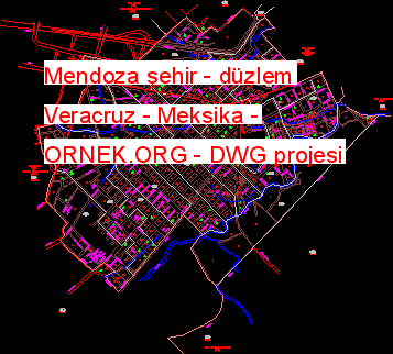 Mendoza şehir - düzlem Veracruz - Meksika Autocad Çizimi