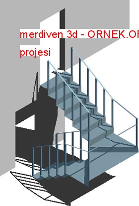 merdiven 3d Autocad Çizimi