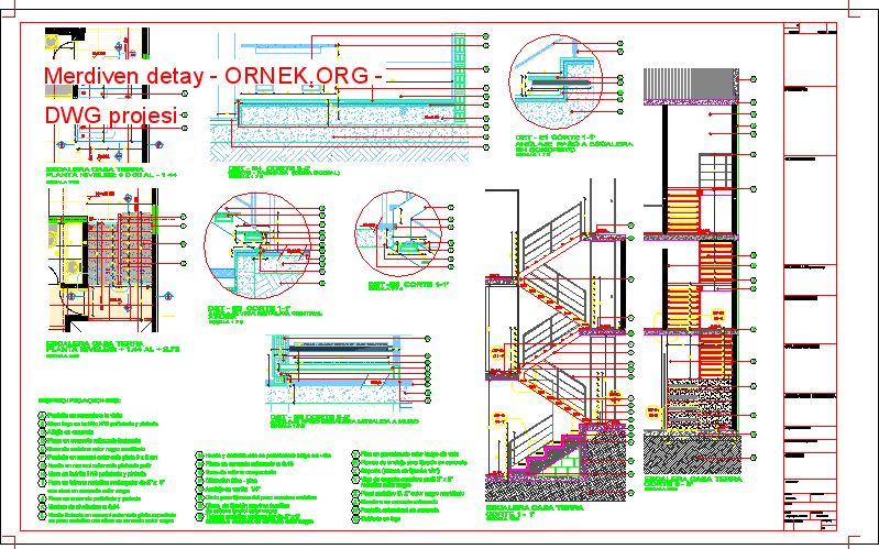 Merdiven detay Autocad Çizimi