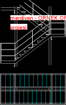 merdiven Autocad Çizimi