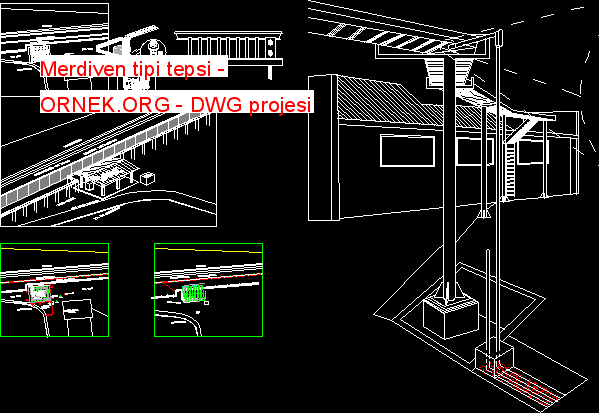 Merdiven tipi tepsi Autocad Çizimi