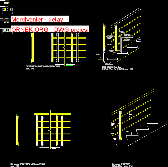 Merdivenler - detayı Autocad Çizimi