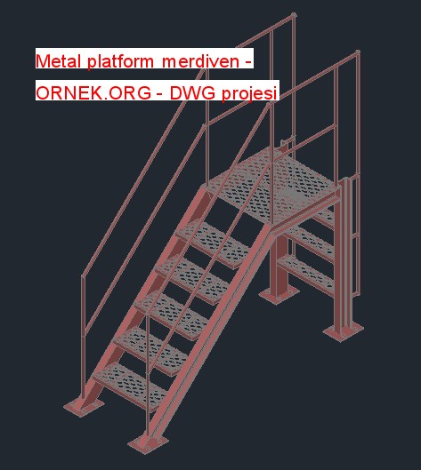 Metal platform merdiven Autocad Çizimi