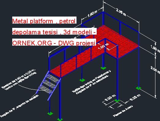 Metal platform , petrol depolama tesisi , 3d modeli