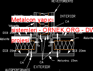 Metalcon yapıcı sistemleri Autocad Çizimi