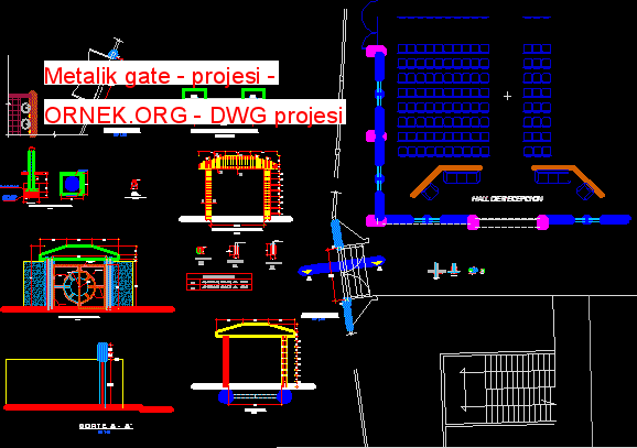 Metalik gate - projesi Autocad Çizimi