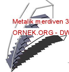 Metalik merdiven 3d Autocad Çizimi