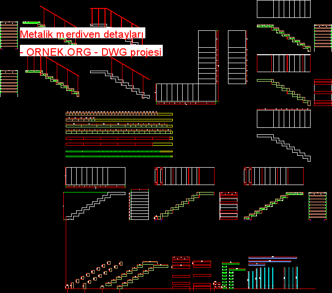Metalik merdiven detayları