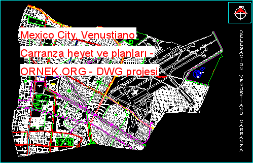 Mexico City, Venustiano Carranza heyet ve planları Autocad Çizimi