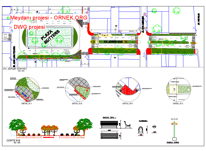 Meydanı projesi Autocad Çizimi