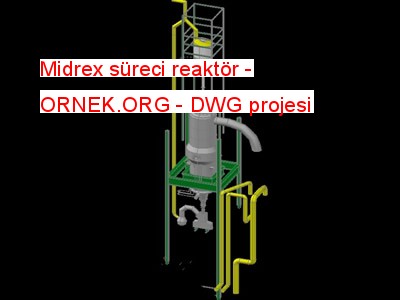 Midrex süreci reaktör Autocad Çizimi