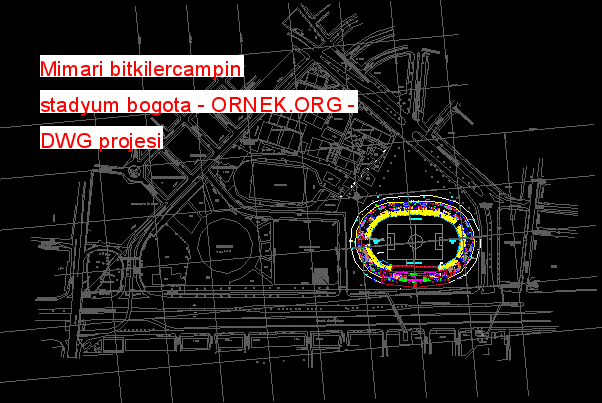 Mimari Planlarcampin stadyum bogota Autocad Çizimi