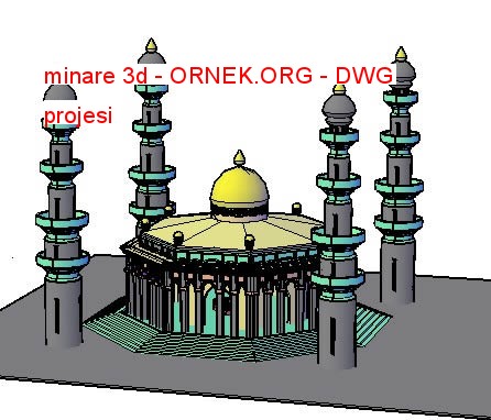 minare 3d Autocad Çizimi