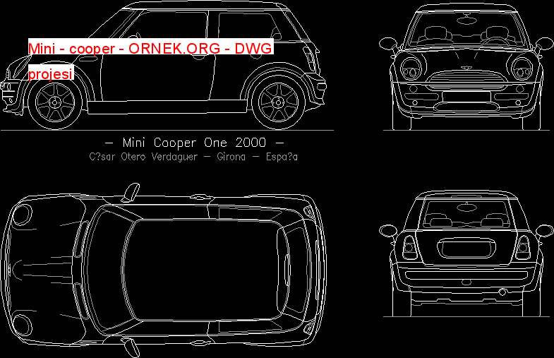 Mini - cooper Autocad Çizimi