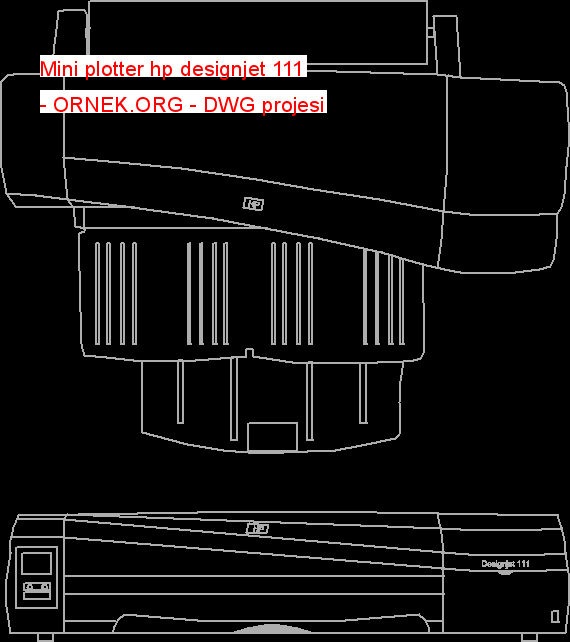 Mini plotter hp designjet 111 Autocad Çizimi