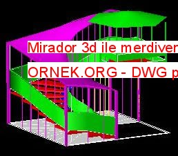 Mirador 3d ile merdiven Autocad Çizimi