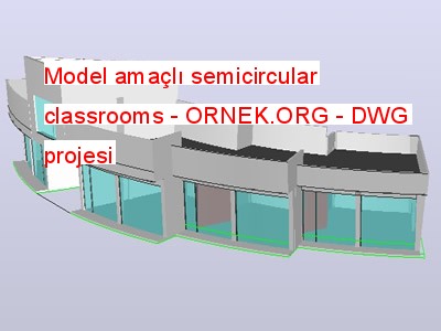 Model amaçlı semicircular classrooms Autocad Çizimi
