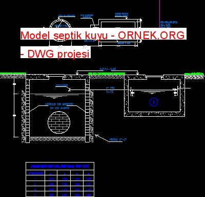 Model septik kuyu Autocad Çizimi
