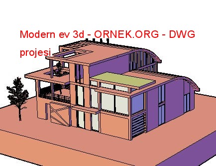 Modern ev 3d Autocad Çizimi