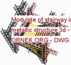 Modulate of stairway in metallic structure 3d Autocad Çizimi