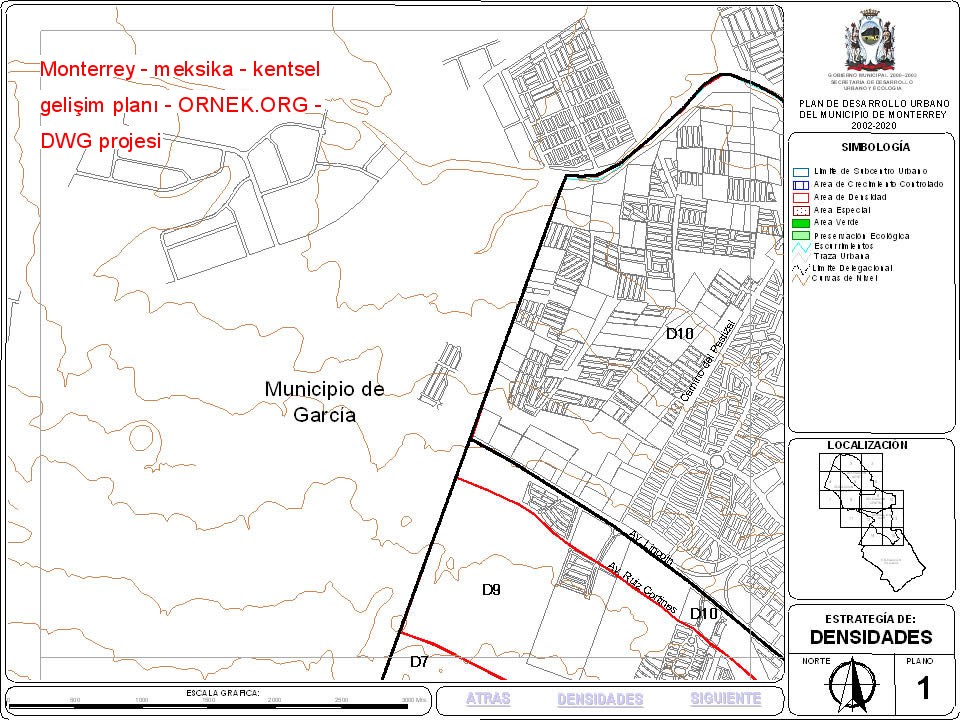 Monterrey - meksika - kentsel gelişim planı Autocad Çizimi