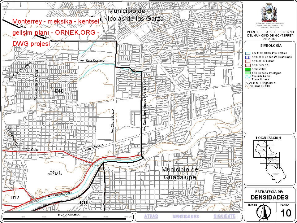 Monterrey - meksika - kentsel gelişim planı Autocad Çizimi