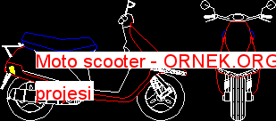 Moto scooter Autocad Çizimi