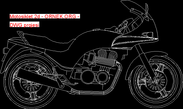 Motosiklet 2d Autocad Çizimi