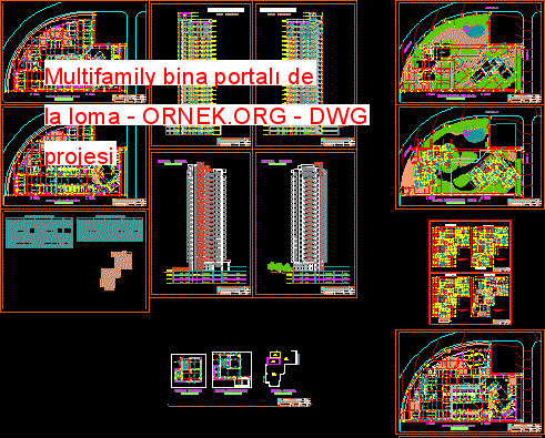 Multifamily bina portalı de la loma Autocad Çizimi