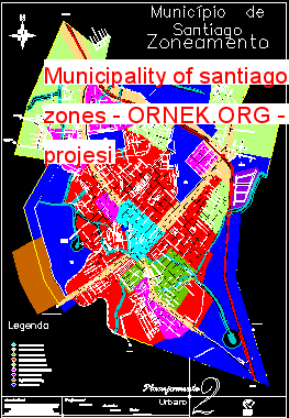 Municipality of santiago  - zones Autocad Çizimi