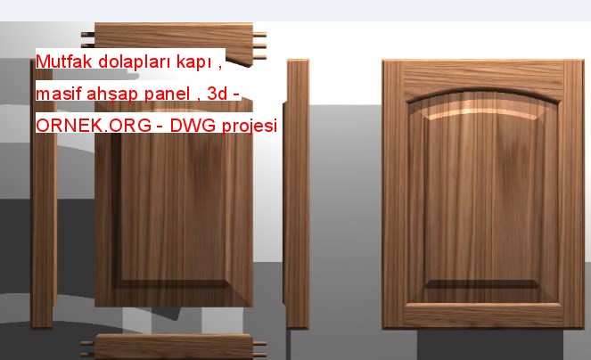 Mutfak dolapları kapı , masif ahşap panel , 3d