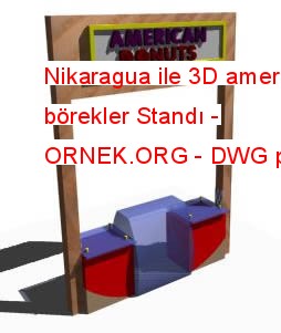 Nikaragua ile 3D amerikan börekler Standı