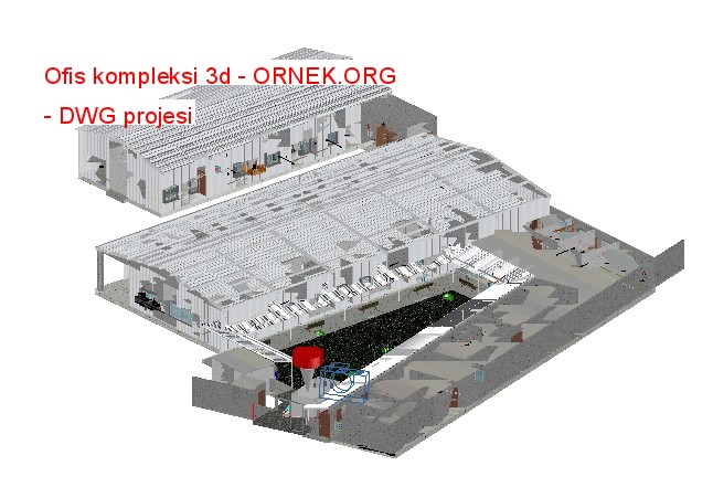 Ofis kompleksi 3d Autocad Çizimi