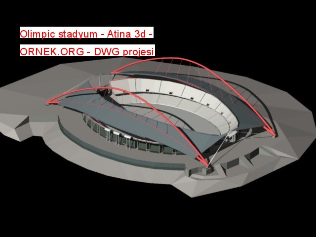 Olimpic stadyum - Atina 3d Autocad Çizimi