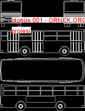 otobüs 001 Autocad Çizimi